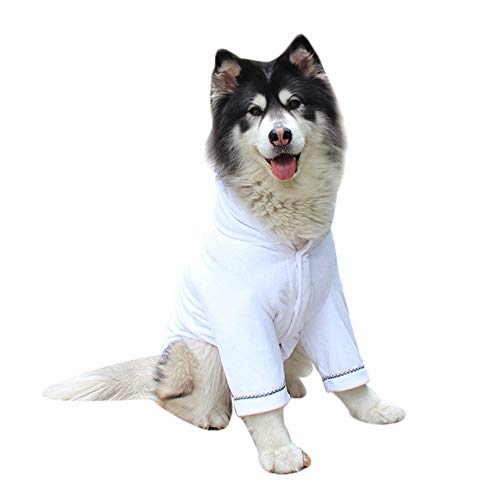 Dreamls Haustier Bademantel, Hunde Mikrofaser Super Saugfähig Schnell Trocknend Badetuch mit Kapuze Warm Mantel für Hunde Katzen (2XL) von Dreamls