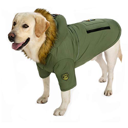 Dreamls Haustier Hoodies Mantel Große Hunde Warme Jacke Winter Winddichte Kleidung Kaltes Wetter Kostüm Hundekleidung für mittelgroße große Hunde (28#) von Dreamls