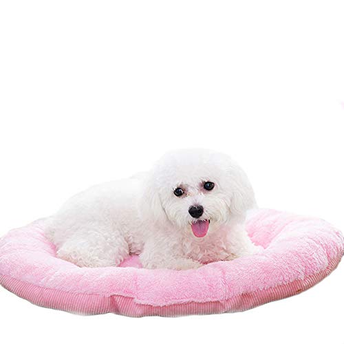 Dreamls Haustierbett, Hund Winter Schlafbett Weich Warm Dick Doppelseitiges Nest Bett Pad Katze Matte für Welpen Kleine Hunde (L:Pink) von Dreamls