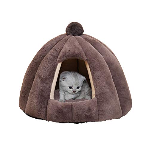 Dreamls Haustierbett, Katzenbett, Nest, warm, weich, Hundehütte, kleines Haustierhaus, Welpennest, waschbar, für Katzen, Kätzchen, Kaninchen, kleiner Hund (L-Grau) von Dreamls