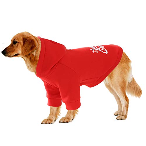 Dreamls Haustierkleidung, Hunde-Fleece-Pullover für Hunde, Weihnachten, Hundekleidung, warmes Hunde-Shirt, Katzenkleidung für kleine mittelgroße Hunde (XL) von Dreamls