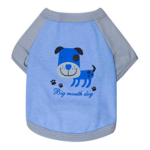 Dreamls Haustierkleidung, Hunde-T-Shirt, Watte, Raglan-Druck, für kleine Hunde, mittelgroße Hunde (XL: Blau) von Dreamls