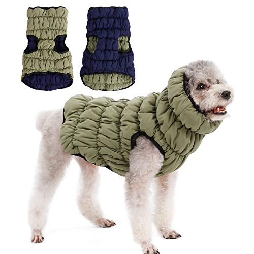 Dreamls Haustierkleidung für Hunde, Winterjacke, wendbar, elastisch, Dickes Haar, freie, warm, für kleine und mittelgroße Hunde von Dreamls