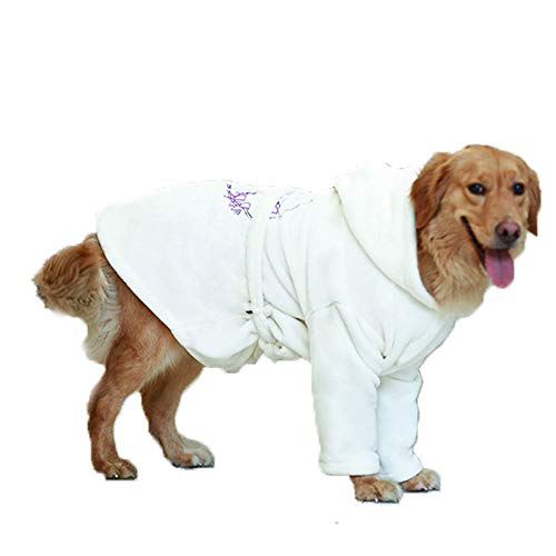 Dreamls Hunde-Badetuch, großer Hundebademantel mit Kapuze, schnell trocknend, super saugfähig, für mittelgroße und große Hunde (38) von Dreamls