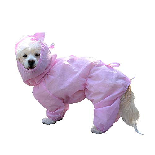 Dreamls Hundeschutzbekleidung mit Kapuze Sonnenschutz Overall Mantel Leichte Hunde-Outfit Shirts für kleine Hunde Mittlere Hunde (3XL: Rosa) von Dreamls