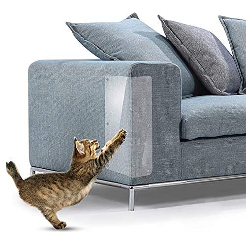 Dreamls Kratzschutz für Katzen, 4 Stück, transparent, Selbstklebende Pads für Sofa, Wand von Dreamls