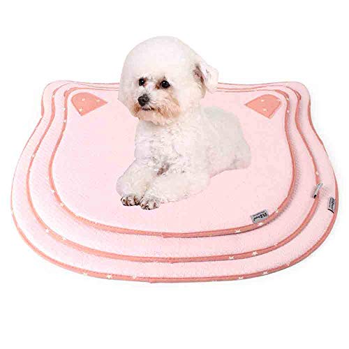 Dreamls Pet Mat, Dog Cooling Mat Cat Summer Straw Mat Ice Sleeping Bed Golden Retriever Nest Pad for Cat Small Dog M:Pink) von Dreamls