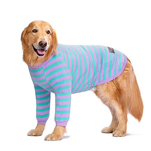 Große Hunde-T-Shirt, weich, Baumwolle, Anti-Haar-Weste, Outfit, Hunde-Shirts für mittelgroße bis große Hunde (38#: Violett) von Dreamls