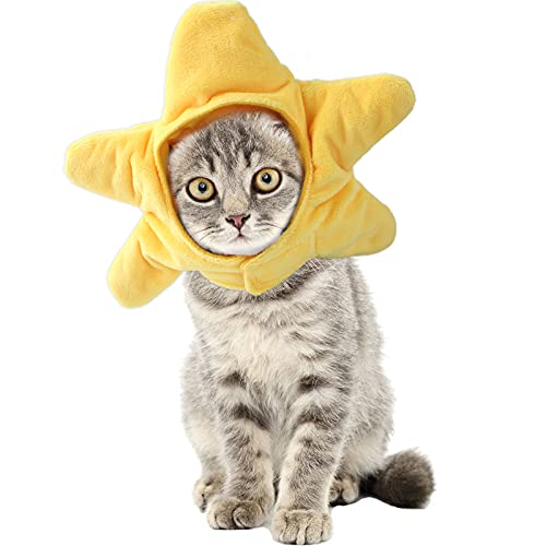 Haustier-Kopfbedeckung, lustiger Katzenhut, verstellbares Party-Kostüm, Welpen-Kopfbedeckung, Stern-Stirnband für Katzen, Kätzchen, Welpen, kleine Hunde von Dreamls