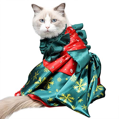 Haustier-Weihnachtskleidung, Weihnachtskleid für Katzen, Welpen, kleine Hunde, Prinzessinnenrock, weiche Katze, Hochzeitskostüm für Katzen, Welpen, kleine Hunde (L) von Dreamls