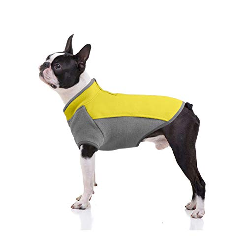 Haustierkleidung, Hunde-Wintermantel, Fleece, warme Jacke, elastisch, kleine Hundekleidung, kaltes Wetter, Kostüm für Welpen, kleine mittelgroße Hunde (XS-Gelb) von Dreamls