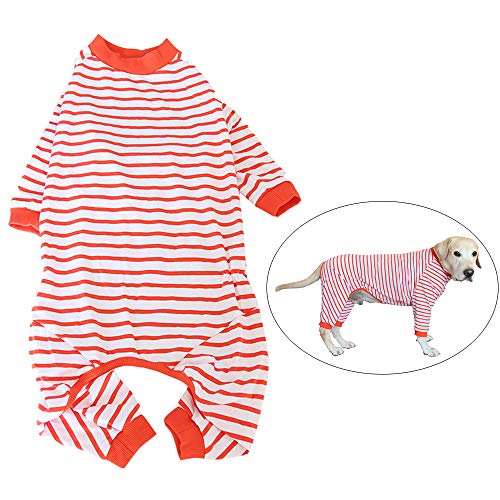 Haustierkleidung, Hunde vierbeinig, gestreifter Overall, Pyjama, elastischer Mantel, Hunde-Outfit, für mittelgroße Hunde, große Hunde (9#:Orange) von Dreamls