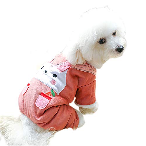 Haustierkleidung, Winter-Hundemäntel mit Kaninchen-Muster, weich, warm, Samt, Hunde-Overall, Hemd, Welpen-Kostüm für Katzen, Welpen, kleine Hunde (S) von Dreamls