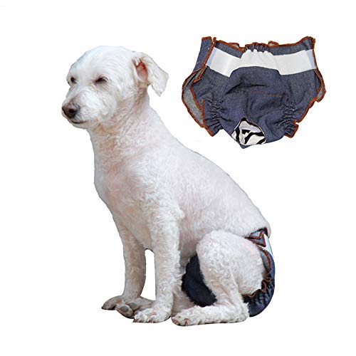 Haustierwindeln, weiblicher Hund, waschbar, Sanitärhose, wiederverwendbare Menstruationshöschen, Baumwoll-Hundewindeln für kleine Hunde, mittelgroße Hunde (XL) von Dreamls