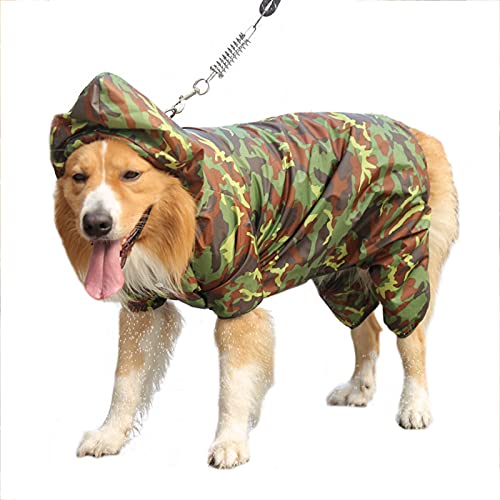 Hunde-Regenmantel mit Kapuze und 4 Beinen, wasserdicht, mit Leine, Loch für Hunde, Regenponcho für mittelgroße und große Hunde (5XL) von Dreamls