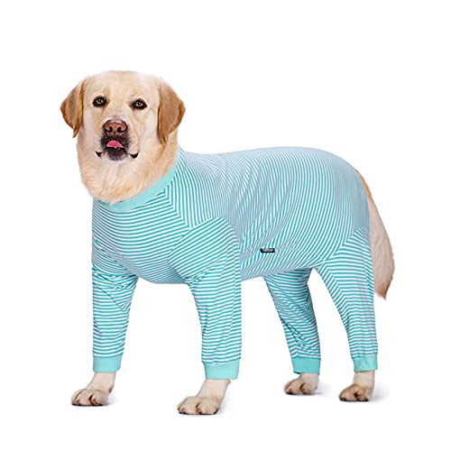 Hundekleidung, Hunde-Overall, vierbeinig, weich, mit Reißverschluss, für mittelgroße und große Hunde (38#: Blau) von Dreamls