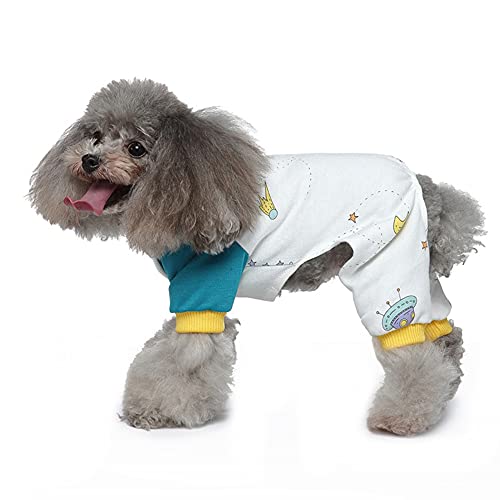 Hundekleidung, Welpen-Pyjama, weich, leicht, Katzen-Einteiler, Hunde-Overall, Hemd, Anti-Haar-Hunde-Shirt für Katzen, kleine Hunde (XS:Seeblau) von Dreamls