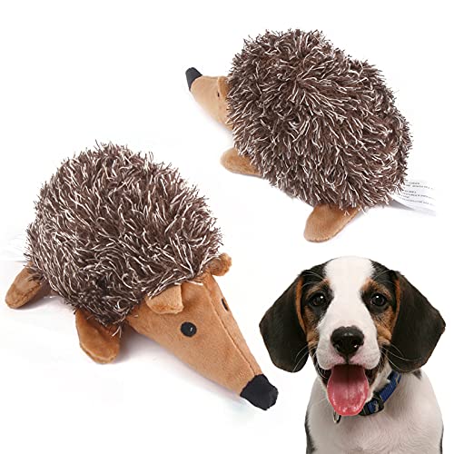 Hundespielzeug, 2 Stück Hund quietschend Igel Spielzeug Welpen Plüsch Kauspielzeug Langlebiges Zahnen Reinigungsspielzeug für Hunde von Dreamls