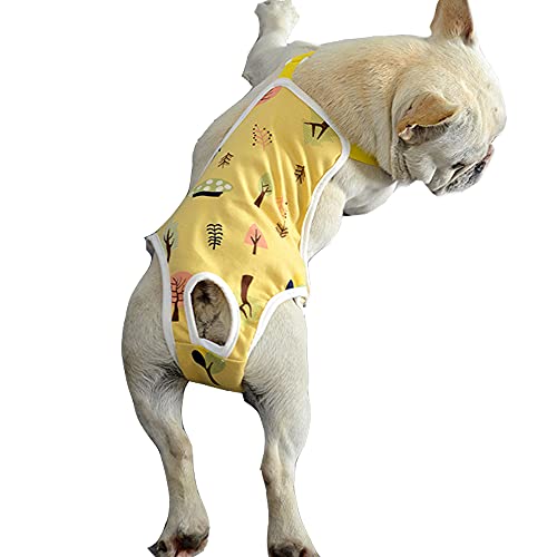 Hundewindel für Hündinnen, mit Straps, 2 Stück, für Hunde, physiologische Hosen, Baumwolle, Sanitärhöschen für kleine und mittelgroße Hunde (XL: Gelb) von Dreamls