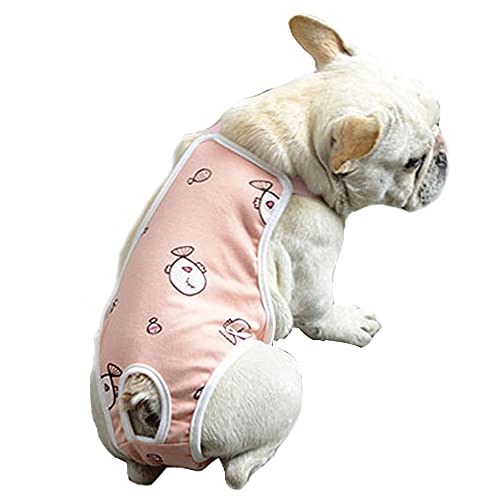 Hundewindel für Hündinnen, mit Straps, 2 Stück, für Hunde, physiologische Hosen, Baumwolle, Sanitärhöschen für kleine und mittelgroße Hunde (XL: Rosa) von Dreamls