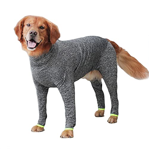 Overall für große Hunde mit 4 Beinen, Winterkostüm, Anti-Haare, Einteiler, Schlafanzug für mittelgroße und große Hunde (9XL-Grau) von Dreamls