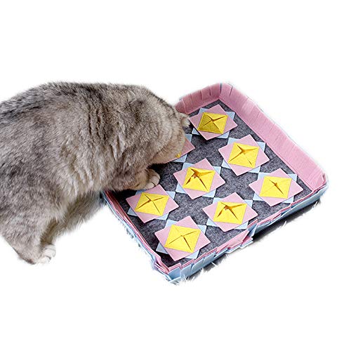 Pet Schnüffelmatte, Interaktive Hunde-Futtermatte Durable Dog Slow Feeding Training Mat Nasenwork Schnüffeldecke Aktivität Hundespielzeug (Rosa) von Dreamls