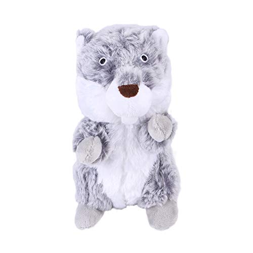 Pet Toys, Dog Plush Toy Interactive Dog Chew Toys Durable Dog Squeaky Toys for Aggressive Chewers for Small Medium Large Dog (Grey squirrel) von Dreamls