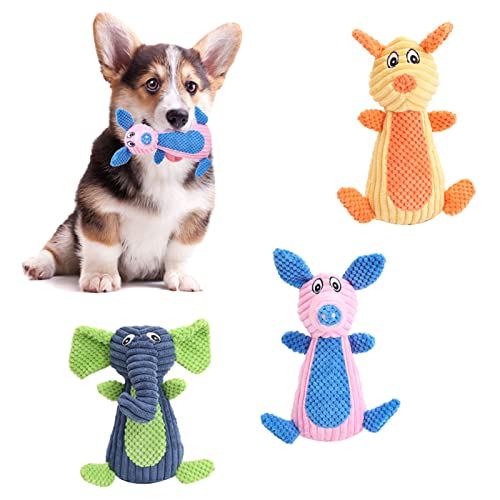 Quietschspielzeug für Hunde, interaktives Plüsch-Kauspielzeug, für kleine Hunde, 3 Stück von Dreamls
