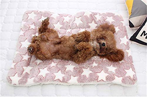 Dreamskull Hundematte Hundekissen Hundedecke Katzendecke Katzenmatte Hundebett Matte Decke Bett Hund Kleine Große Hunde Katzen Haustiere Flauschig und Weich Waschbar Plüsch Kuschelig (81*62cm, Rosa) von Dreamskull