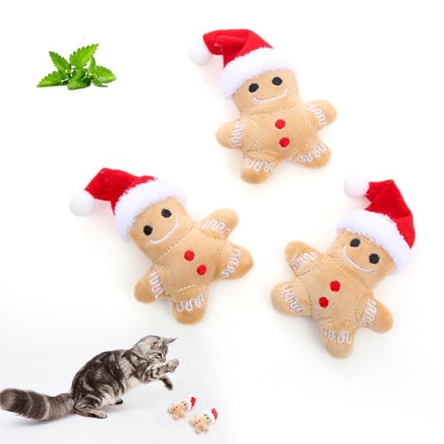 Dreuhuing 3PCS Katzenspielzeug Weihnachten, Lebkuchen Katzenspielzeug, Interaktives Lebkuchenmann Katzenminze Spielzeug für Katzen, Lebkuchenmann Katzen Kauspielzeug, Reduziert Langeweile & Unbehagen Dreuhuing 3PCS Katzenspielzeug Weihnachten, Lebkuchen Katzenspielzeug, Interaktives Lebkuchenmann Katzenminze Spielzeug für Katzen, Lebkuchenmann Katzen Kauspielzeug, Reduziert Langeweile & Unbehagen von Dreuhuing