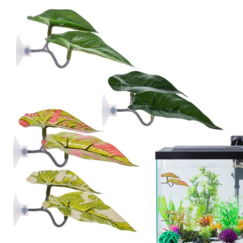 Dreuhuing Betta Hängematte, Betta Fish Hängematte,Schlafblatt für Aquarium | Set von 4 Weichfischtank -Dekorationslebensraum zum Laichen von Dreuhuing