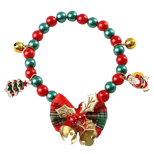 Dreuhuing Christmas Cat Halsband | Weiblich Welpen Halskette,Halsband mit Schleife Glocke und Santa Weihnachtsbaum Schneeflocken Elch Anhänger Festtag Zubehör für Kleine Hunde Mädchen Junge Dreuhuing Christmas Cat Halsband | Weiblich Welpen Halskette,Halsband mit Schleife Glocke und Santa Weihnachtsbaum Schneeflocken Elch Anhänger Festtag Zubehör für Kleine Hunde Mädchen Junge von Dreuhuing