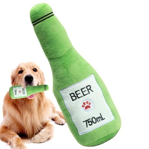 Dreuhuing Gefülltes Kauspielzeug für Hunde, bissfest, quietschendes Bierform-Spielzeug – interaktives Plüsch-Kauspielzeug, für Welpenzahnen, Verhaltenstraining Dreuhuing Gefülltes Kauspielzeug für Hunde, bissfest, quietschendes Bierform-Spielzeug – interaktives Plüsch-Kauspielzeug, für Welpenzahnen, Verhaltenstraining von Dreuhuing