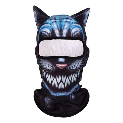 Dreuhuing Katzengesichtsabdeckung, Kitty Ski Masqueraden | Atmungsaktiv, leichte 3D -Kitty -Abdeckung mit Ohren,Lustige Ski -Maskeraden für Musikfestivals von Dreuhuing