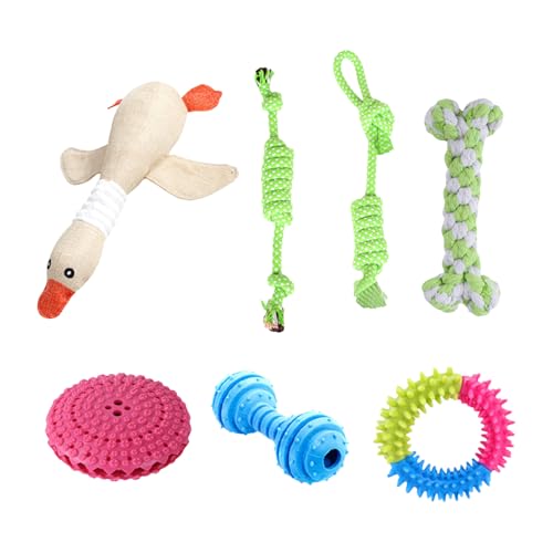 Dreuhuing Kauspielzeug für den Innenbereich, 7 x Kauspielzeug für Welpen, multifunktionales Haustierzubehör, Kauseil für kleine Tiere für Unterhaltung und Interaktion Dreuhuing Kauspielzeug für den Innenbereich, 7 x Kauspielzeug für Welpen, multifunktionales Haustierzubehör, Kauseil für kleine Tiere für Unterhaltung und Interaktion von Dreuhuing