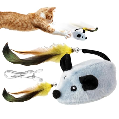 Dreuhuing Quietschendes Katzenspielzeug,Mäuse bewegendes Katzenspielzeug | Mäusespielzeug, automatisch bewegliches, ferngesteuertes Katzenspielzeug | Intelligentes Katzenmäusespielzeug, automatisch von Dreuhuing