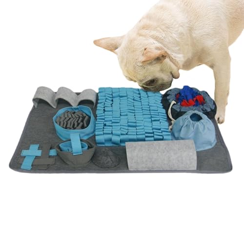Dreuhuing Schnüffelmatte für Hunde, quadratisch, interaktives Gehirnspiel für Hunde, mit 10 Trainingselementen, 3 Schwierigkeitsstufen für große, mittelgroße und kleine Hunde Dreuhuing Schnüffelmatte für Hunde, quadratisch, interaktives Gehirnspiel für Hunde, mit 10 Trainingselementen, 3 Schwierigkeitsstufen für große, mittelgroße und kleine Hunde von Dreuhuing