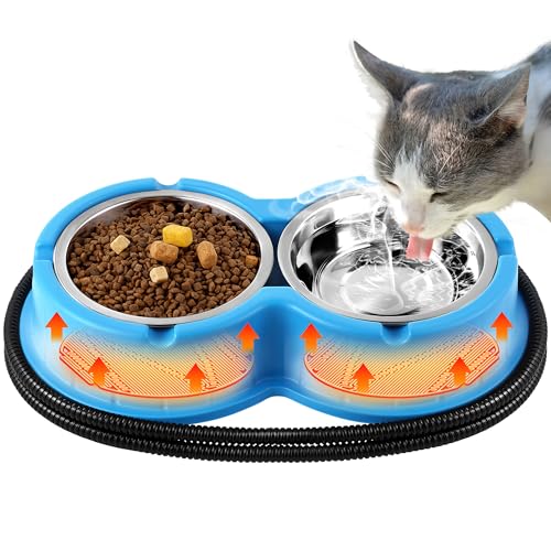 Dreyoo Beheizter Wassernapf für Outdoor-Katzen, Edelstahl, beheizter Katzennapf, großer Futterwärmer, doppelte Hitze, Haustiernapf für Wildkatzen, Futterstation bietet nicht gefrierendes Futter und Dreyoo Beheizter Wassernapf für Outdoor-Katzen, Edelstahl, beheizter Katzennapf, großer Futterwärmer, doppelte Hitze, Haustiernapf für Wildkatzen, Futterstation bietet nicht gefrierendes Futter und von Dreyoo
