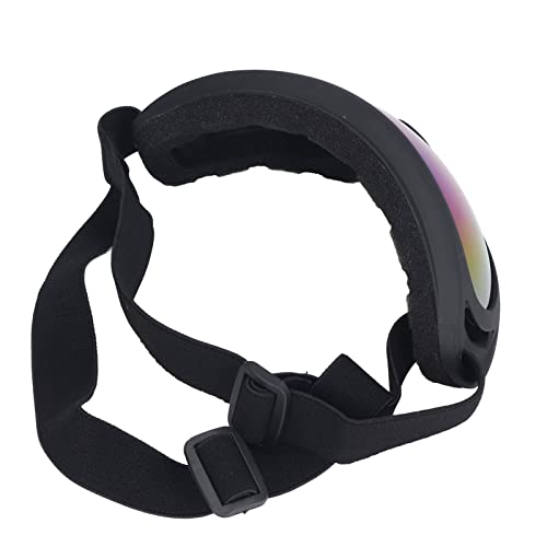 Drfeify Hundekleidung Sonnenbrille UV -Schutzwirkung Resistent Einstellbare Gurte Haustiergläser für das Fahren Motorrad PC PVC (3004 schwarzer Rahmen-Farbfilm) von Drfeify