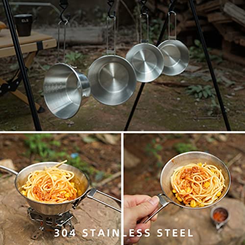 Drfeify Klapper Griff Edelstahl Campingschüssel Leichter Kompaktbecher für Außenreise 550 Ml Großer Größe von Drfeify