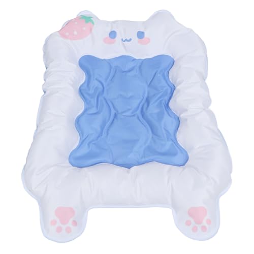 Drfeify Kühlende Schlafeismatte für Haustiere, PP-Baumwolle, PVC, Sommer-Katzenkühlmatte, wasserdichte, Weiche Matratze (S (unter 4 kg) Erdbeermuster) von Drfeify