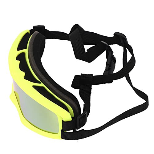 Drfeify UV -Schutzhund Sonnenbrille Windproof Eyes Schutz Haustierbrille Zum Laufen Skifahren (gelber Rahmen) von Drfeify