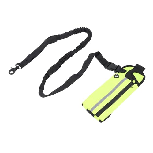 Taille Laufende Leine mit Reißverschluss, Wanderbeutelhundleine für Mittlere Große Hunde, Zwei Griffe und Einziehbares Bungee Zum Training von Jogging -Wandern (Green) von Drfeify