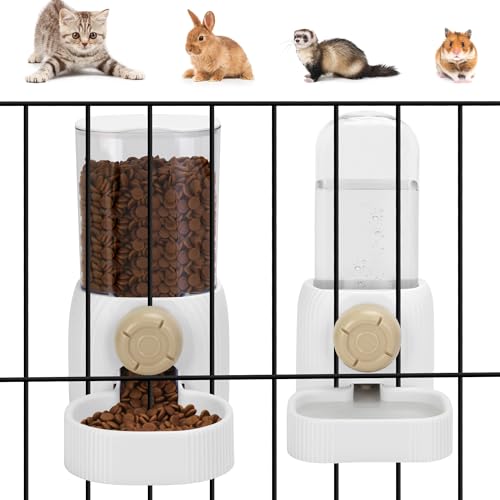 Pet Feeder Waterer Hanging Dog Cat Food Water Dispenser, Automatic Gravity Feeder Waterer Set for Cage Pets Travel Food Water Bowl for Small and Medium Animals Pet Feeder Waterer Hanging Dog Cat Food Water Dispenser, Automatic Gravity Feeder Waterer Set for Cage Pets Travel Food Water Bowl for Small and Medium Animals von DricRoda