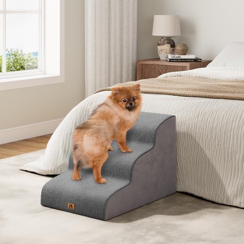 Hundetreppe für kleine Hunde, 3 Stufen 40cm Hoch Haustiertreppe, Waschbar rutschfest, Katzentreppe für Alte Katzen Für Bett, Sofa, Couch Grau Hundetreppe für kleine Hunde, 3 Stufen 40cm Hoch Haustiertreppe, Waschbar rutschfest, Katzentreppe für Alte Katzen Für Bett, Sofa, Couch Grau von Dripex