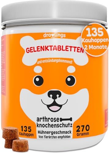 Gelenktabletten Hund 135 Kauhappen mit Grünlippmuschel Natürlich für Arthrose Gelenktabletten Hund 135 Kauhappen mit Grünlippmuschel Natürlich für Arthrose von Droolings