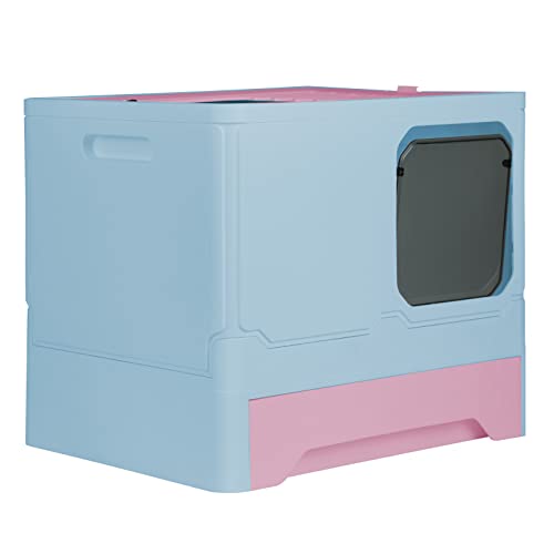 Drumm Faltbare Katzentoilette für Katzen, mit Schublade, mit Schaufel, Eingang vorne und oben, sehr groß für Katzen, Haustiertoilette für Katzen Drumm Faltbare Katzentoilette für Katzen, mit Schublade, mit Schaufel, Eingang vorne und oben, sehr groß für Katzen, Haustiertoilette für Katzen von Drumm