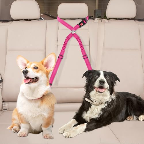 Hundegurt fürs Auto 2-in-1 Kopfstützen-Rückhalte Anschnallgurt Hund Auto Sicherheitsgeschirr Hund mit Einstellbarem Reflektierendem Gummiband für Kleine Mittelgroße Große Hunde Hundegurt fürs Auto 2-in-1 Kopfstützen-Rückhalte Anschnallgurt Hund Auto Sicherheitsgeschirr Hund mit Einstellbarem Reflektierendem Gummiband für Kleine Mittelgroße Große Hunde von Druuzyl