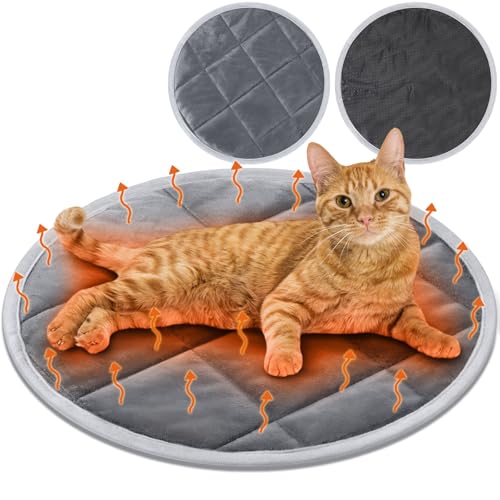 Drydiet Heizkissen für Katzen, rund, 40,6 cm, selbstheizend, waschbar, beheiztes Bett, rutschfest, Wärmekissen, Haustierbett, Matte für Hundehütte, Hundekäfig, drinnen und draußen, Grau, 40,6 cm, 2 Drydiet Heizkissen für Katzen, rund, 40,6 cm, selbstheizend, waschbar, beheiztes Bett, rutschfest, Wärmekissen, Haustierbett, Matte für Hundehütte, Hundekäfig, drinnen und draußen, Grau, 40,6 cm, 2 von Drydiet