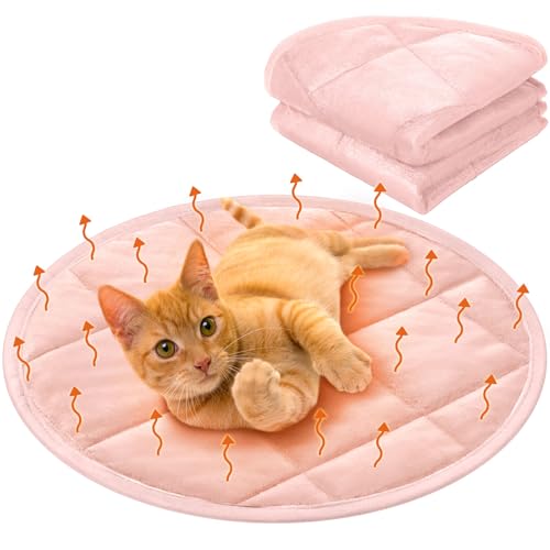 Drydiet Heizkissen für Katzen, rund, 40,6 cm, selbstheizend, waschbar, beheiztes Bett, rutschfest, Wärmekissen, Haustierbett, Matte für Hundehütte, Hundekäfig, drinnen und draußen, Rosa, 40,6 cm, 2 Drydiet Heizkissen für Katzen, rund, 40,6 cm, selbstheizend, waschbar, beheiztes Bett, rutschfest, Wärmekissen, Haustierbett, Matte für Hundehütte, Hundekäfig, drinnen und draußen, Rosa, 40,6 cm, 2 von Drydiet